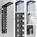 GobekUsa LED Rainfall Shower Panel System with Temperature Screen & Massage SPA