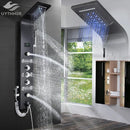 GobekUsa LED Rainfall Shower Panel System with Temperature Screen