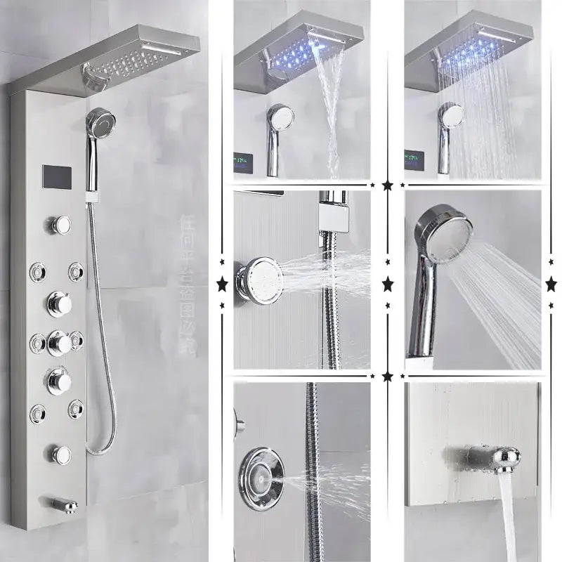 GobekUsa LED Rainfall Shower Panel System with Temperature Screen & Massage SPA, photo 8 of 16