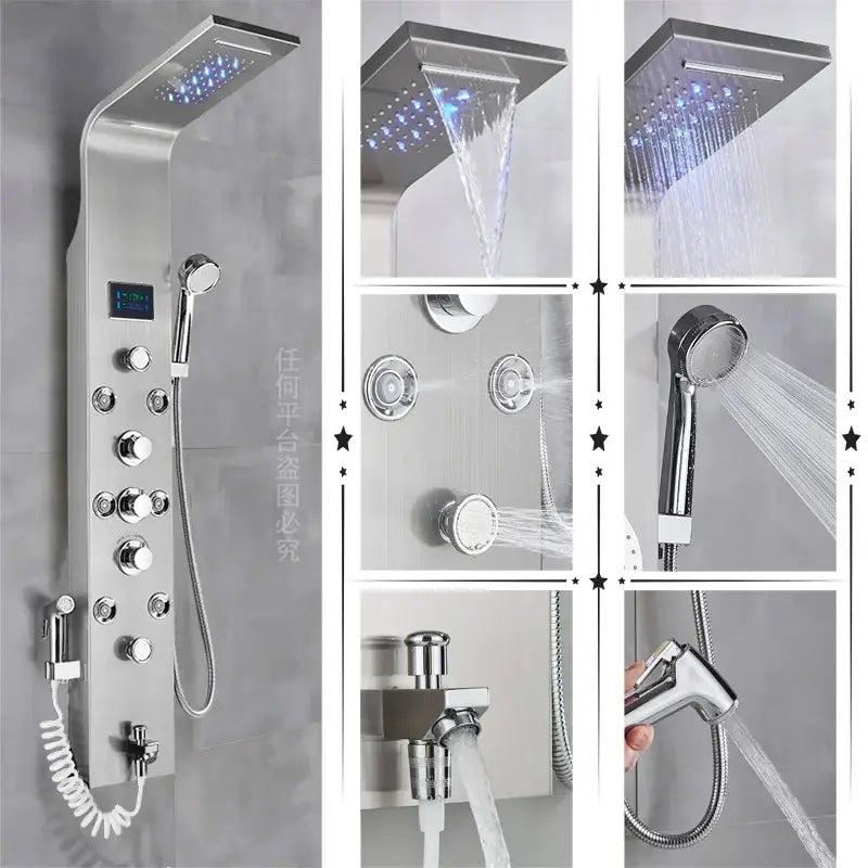 GobekUsa LED Rainfall Shower Panel System with Temperature Screen, photo 7 of 14