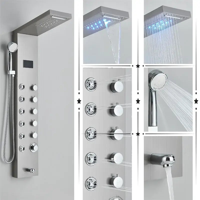 GobekUsa LED Rainfall Shower Panel System with Temperature Screen & Massage SPA, photo 15 of 16