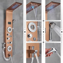 GobekUsa LED Rainfall Shower Panel System with Temperature Screen