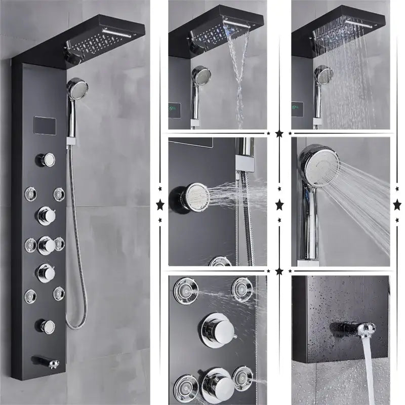 GobekUsa LED Rainfall Shower Panel System with Temperature Screen & Massage SPA, photo 16 of 16