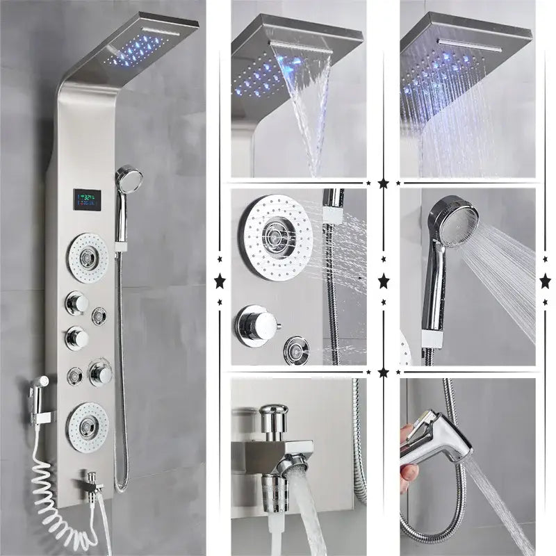 GobekUsa LED Rainfall Shower Panel System with Temperature Screen, photo 14 of 14