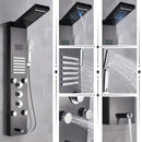 GobekUsa LED Rainfall Shower Panel System with Temperature Screen & Massage SPA