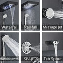 GobekUsa LED Rainfall Shower Panel System with Temperature Screen & Massage SPA