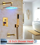 GobekUsa LED Rainfall Shower Set with Handheld Spray and Tub Spout