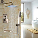 GobekUsa LED Rainfall Shower Set with Handheld Spray and Tub Spout