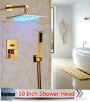 GobekUsa LED Rainfall Shower Set with Handheld Spray and Tub Spout