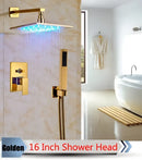 GobekUsa LED Rainfall Shower Set with Handheld Spray and Tub Spout