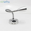 Silver and black led reading light bedroom flexible gooseneck lamp by Decorbites
