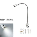 Modern black & silver led reading light bedroom gooseneck desk lamp by Decorbites