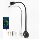 Modern black & silver led reading light bedroom gooseneck desk lamp by Decorbites
