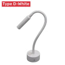 Flexible black & white led reading wall lamp for bedroom study by Decorbites