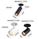 Modern cylindrical black & white led recessed ceiling lights kitchen by Decorbites