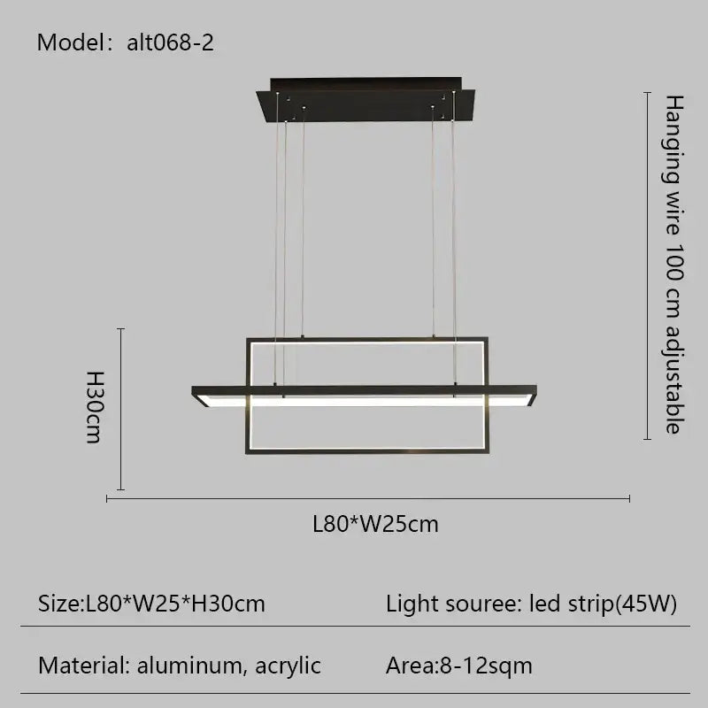 GobekUsa LED Rectangle Pendant Lights for Dining Room and Kitchen, photo 8 of 9
