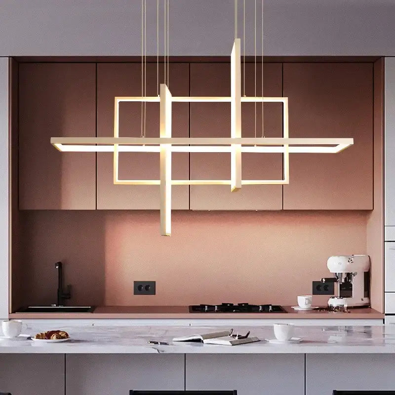 GobekUsa LED Rectangle Pendant Lights for Dining Room and Kitchen, photo 4 of 9