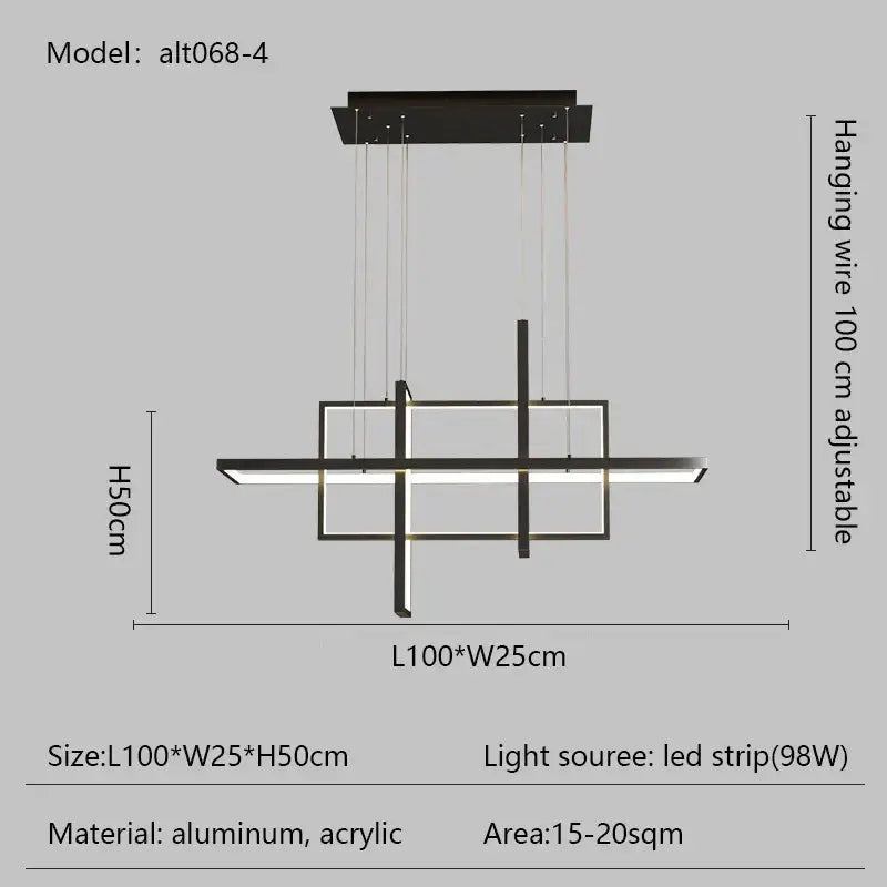 GobekUsa LED Rectangle Pendant Lights for Dining Room and Kitchen, photo 9 of 9