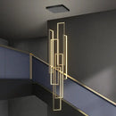 GobekUsa LED Rectangle Staircase Chandelier Pendant Lighting for Modern Living Room Decor