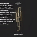 GobekUsa LED Rectangle Staircase Chandelier Pendant Lighting for Modern Living Room Decor