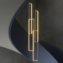 GobekUsa LED Rectangle Staircase Chandelier Pendant Lighting for Modern Living Room Decor