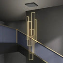 GobekUsa LED Rectangle Staircase Chandeliers Pendant Lighting Modern Living Room Decor