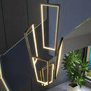 GobekUsa LED Rectangle Staircase Chandeliers Pendant Lighting Modern Living Room Decor