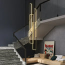 GobekUsa LED Rectangle Staircase Chandeliers Pendant Lighting Modern Living Room Decor
