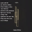 GobekUsa LED Rectangle Staircase Chandeliers Pendant Lighting Modern Living Room Decor