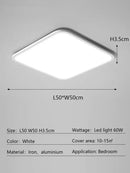 GobekUsa LED Rectangular Ceiling Light for Modern Minimalist Living Room and Bedroom Decor