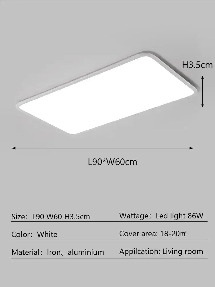 GobekUsa LED Rectangular Ceiling Light for Modern Minimalist Living Room and Bedroom Decor, photo 10 of 11