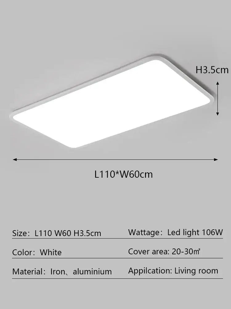 GobekUsa LED Rectangular Ceiling Light for Modern Minimalist Living Room and Bedroom Decor, photo 11 of 11