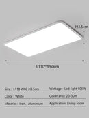GobekUsa LED Rectangular Ceiling Light for Modern Minimalist Living Room and Bedroom Decor
