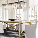 GobekUsa LED Rectangular Crystal Chandelier for Dining Living Kitchen Island