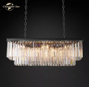 GobekUsa LED Rectangular Crystal Chandelier for Dining Living Kitchen Island