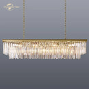 GobekUsa LED Rectangular Crystal Chandelier for Dining Living Kitchen Island