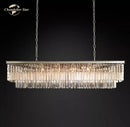 GobekUsa LED Rectangular Crystal Chandelier for Dining Living Kitchen Island
