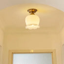 GobekUsa LED Resin Copper Ceiling Light Fixture for Aisle Porch Living Room