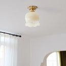 GobekUsa LED Resin Copper Ceiling Light Fixture for Aisle Porch Living Room