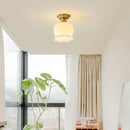 GobekUsa LED Resin Copper Ceiling Light Fixture for Aisle Porch Living Room