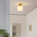 GobekUsa LED Resin Copper Ceiling Light Fixture for Aisle Porch Living Room