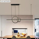 GobekUsa LED Restaurant Island Pendant - Contemporary Black/Gold Metal Shade with Warm/White Lighting