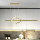 GobekUsa LED Restaurant Island Pendant - Contemporary Black/Gold Metal Shade with Warm/White Lighting