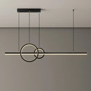 GobekUsa LED Restaurant Island Pendant - Contemporary Black/Gold Metal Shade with Warm/White Lighting