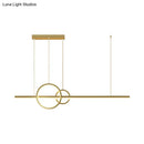 GobekUsa LED Restaurant Island Pendant - Contemporary Black/Gold Metal Shade with Warm/White Lighting