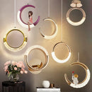 GobekUsa LED Ring and Moon Lamps Set - Modern Acrylic+Alloy Lighting Collection