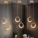 GobekUsa LED Ring and Moon Lamps Set - Modern Acrylic+Alloy Lighting Collection