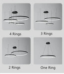 GobekUsa LED Ring Chandelier Ceiling Pendant Modern Round Circle Lamps
