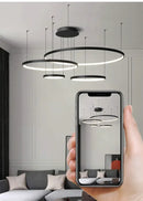 GobekUsa LED Ring Chandelier Ceiling Pendant Modern Round Circle Lamps