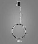GobekUsa LED Ring Chandelier: Minimalist Black Circle Pendant Light for Living Room Lighting